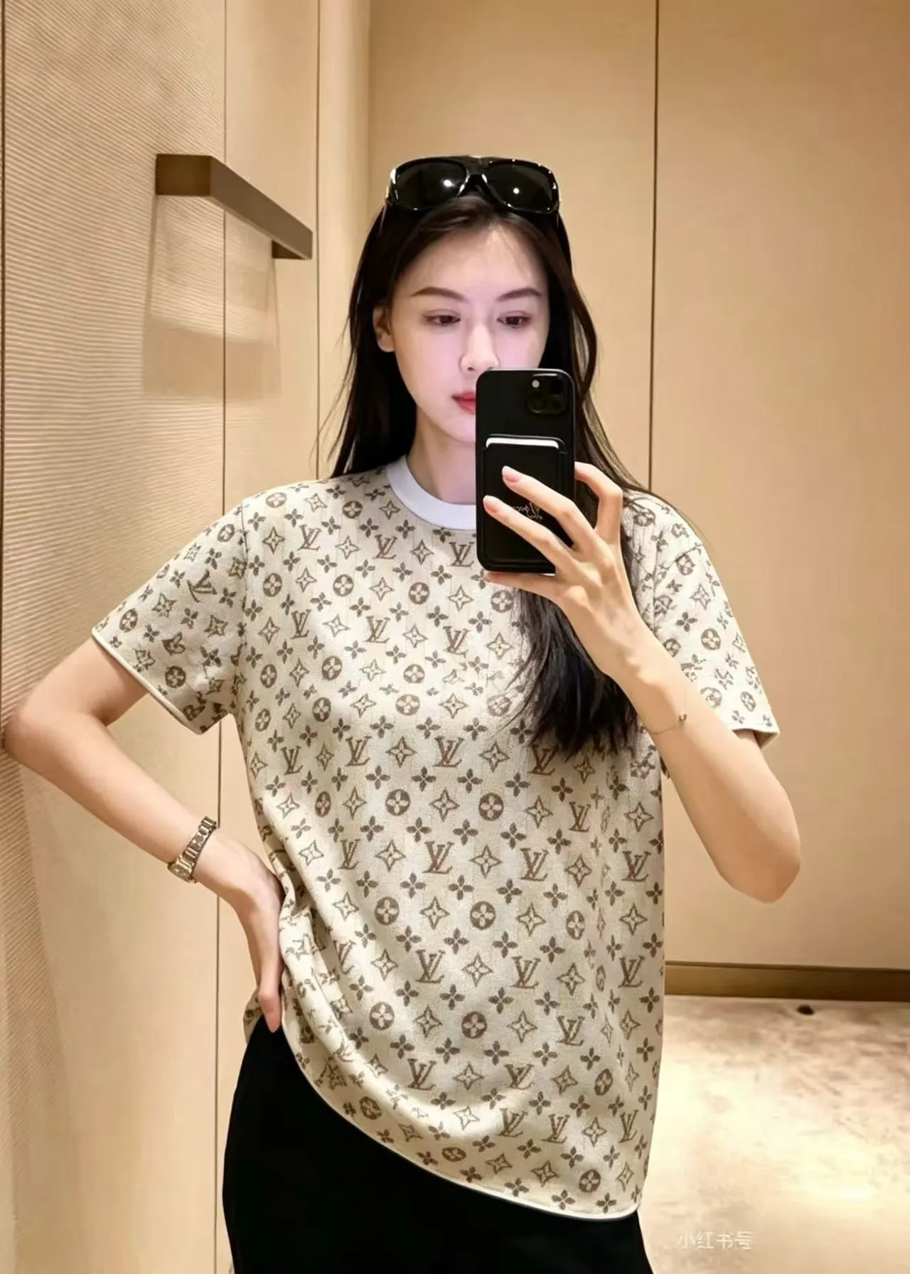 Louis Vuitton/Louis Vuitton 26ss allover old flower jacquard knitted short sleeves
